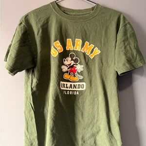 US Army Orlando Mickey Mouse Kids T‑Shirt - Olive Green